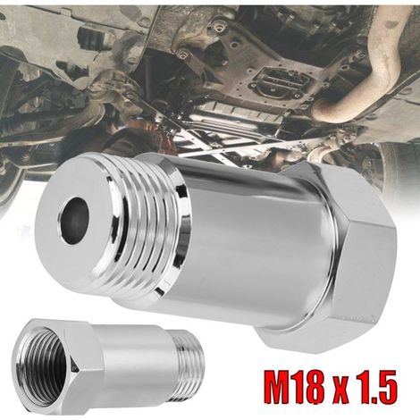 QAZQA 2 pcs Capteur d'oxygène Filtre d'extension Universel connecteur de capteur d'oxygène O2 entretoise Filetage Interne M18 × 1.5 Adaptateur en Acier Inoxydable pièces Automobiles (1/4)