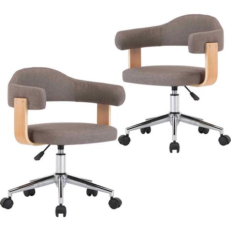 Maison Exclusive - Esszimmerstühle 2 Stk. Drehbar Taupe Bugholz u (1/5)