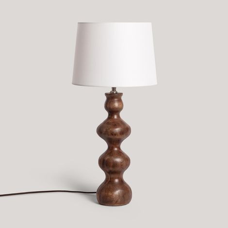 Lampada da Tavolo Legno Anahla ILUZZIA Bianco (1/5)