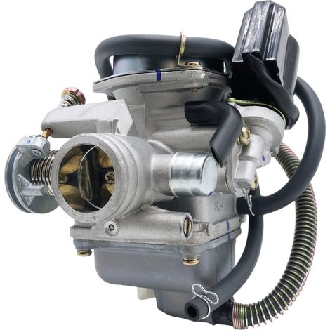 Electrically controlled carburetor PD24J for GY6 110cc, 125cc and 150cc scooters, throttle body 606-090 with precise adjustment of the air-fuel ratio.