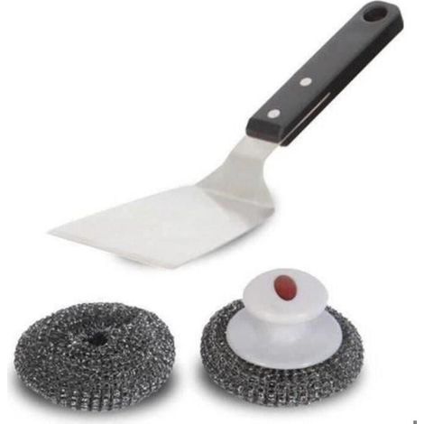 Kit Le Marquier nettoyage plancha barbecue - Spatule AGR85 + boules inox AGR26 (1/3)