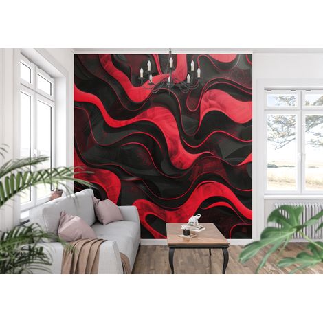 Papier peint noir et rouge 1 - 150 x 250 cm (1/2)