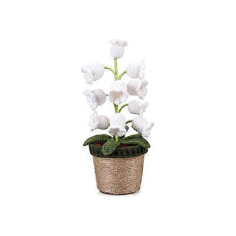 Geschenke für Frauen gestrickte Glockenorchidee Blumen mit LED-Lichtern handgemachter Topfpflanze exquisite gestrickte Blumen