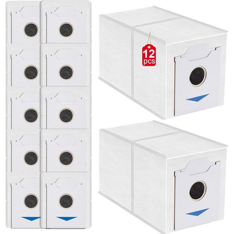 Lot de 12 Sacs à Poussière Compatibles avec l’Aspirateur Robot Ecovacs Deebot N30 Pro Omni, Sacs de Rechange Grande Capacité 3L (1/5)