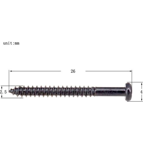Stück Metall-Befestigungsschrauben für Halsverbindungsplatten von E-Gitarren und Bässen, inklusive Federn, 2,5 x 26 mm, zur Höhenverstellung von Tonabnehmern, passend für professionelle Gitarrenteile (1/2)