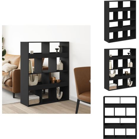 Cloison de séparation noir 100x33x125,5 cm bois d'ingénierie - Cloison De Séparation - Cloisons De Séparation - Séparateur De Pièce - Cloison De Bureau (1/5)
