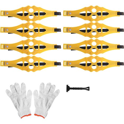 8 chaînes neige universelles antidérapantes pour pneus de voiture, kit de 8 pièces (1/5)