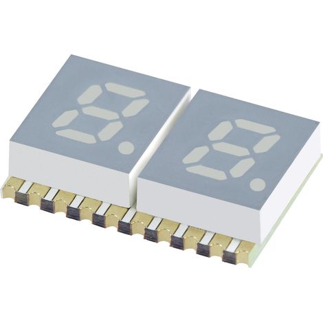 Kingbright 7-Segment-Anzeige Gelb  5.08 mm 1.95 V Ziffernanzahl: 2 KCDC02-107