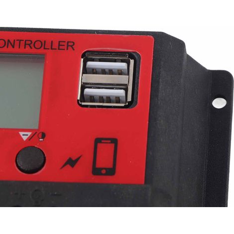 Contrôleur de production d'énergie solaire photovoltaïque 12 V/24 V avec écran LCD 20 A (1/5)