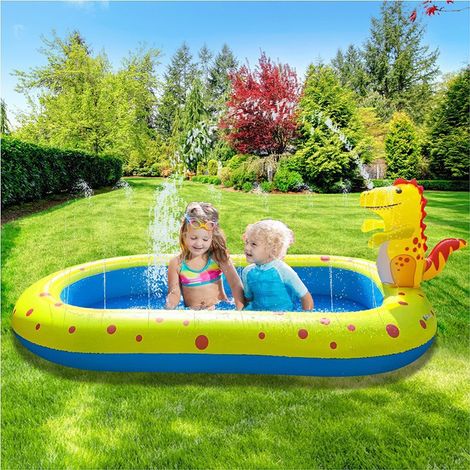 Pataugeoire gonflable pour enfants, avec fontaine dinosaure, facile à installer, pour jardin (1/5)