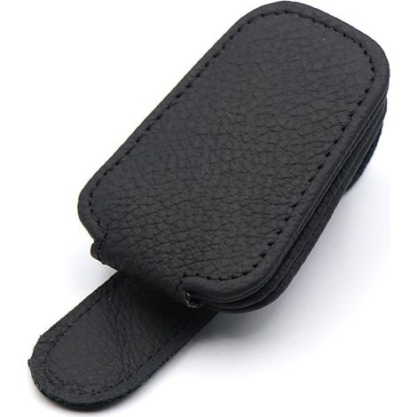 Lot porte-lunettes de voiture magnétique en cuir pour visière, clip à lunettes de soleil. (1/5)