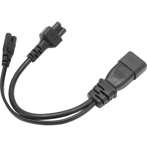 Cordon D'alimentation IEC320 C14 Mâle vers C5 C7 Femelle, 1 Entrée 2 Sorties, 10A 250V, Câble D'extension étanche, Couette Extérieure en PVC, pour Moniteurs LCD (1/5)
