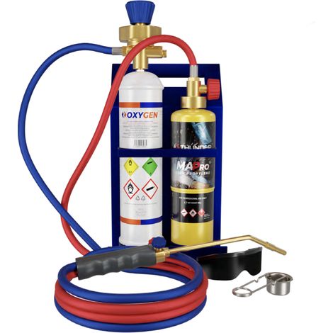 KIT SOLDADURA AUTÓGENA THUNDER OXYMAPRO  Con Soporte, Gafas de Protección y Encendedor  Alta Precisión Profesional