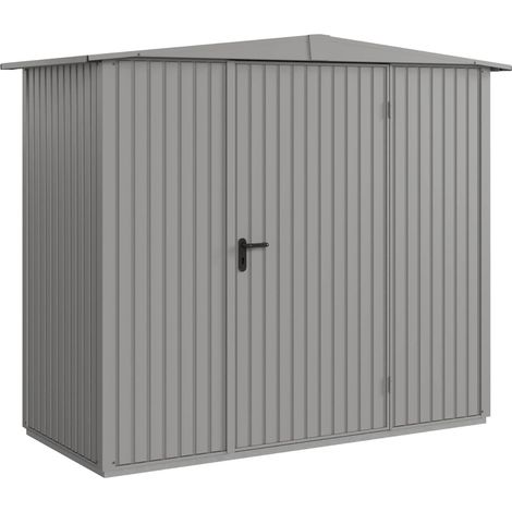 Hörmann Metall-Gerätehaus Berry Classic mit Satteldach Typ 1, 259 x 121 cm, graualuminium, 3,1 m², 1-flüglige Tür (1/5)