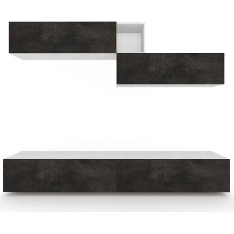 Composición de armario de 249L x 45P x h194 – Acabado en Blanco Mate y Negro Mate – Sarmog