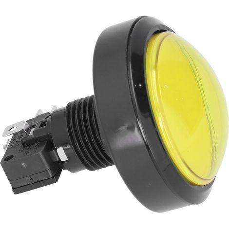 60-mm-Konvex-Drucktaster mit LED-Anzeige für Greifautomaten und Spielkonsolen, gelb