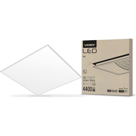 2 pz. Pannello per controsoffitto, cassetta da 60 cm, pannello Videx LED 40W integrato 4000K 5100lm (1/4)