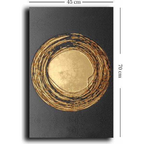 Decorazione artistica da parete con stampa su tela Painting Gold Nero (1/5)
