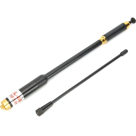Antenne télescopique portable pour radio bidirectionnelle UV double bande de fréquence, gain élevé, compatible avec les combinés radio et dotée d'un connecteur SMA femelle. (1/5)