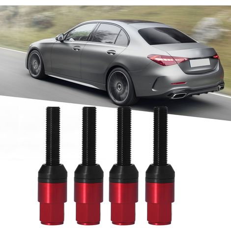 Boulon de roue conique M121,5 en acier et alliage d'aluminium, boulon de roue à siège conique, écrou de roue avec capuchon, entraxe conique de 33 mm, boulon de 45 mm compatible BMW rouge (1/5)