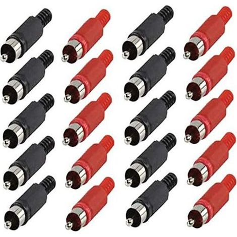 30pcs fiche rca a souder,Montage sur Panneau connecteurs RCA mâles,Connecteurs Audio vidéo,pour multimédia et vidéo surveillance (1/2)