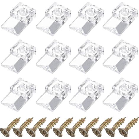 Pinces de Fixation Clips sans Perçage Lot de 50 pour Miroir en Abs et Fer , Support Solide Résistants à L'usure la Casse pour Verre Adaptés aux Murs et Portes (1/5)