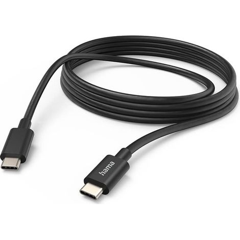 Hama USB-Ladekabel USB 2.0 USB-C® Stecker, USB-C® Stecker 3.00 m Schwarz 00201593