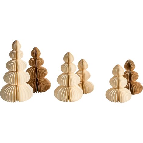 Set di 6 alberi di Natale in carta a nido d'ape Multicolore Ranelva