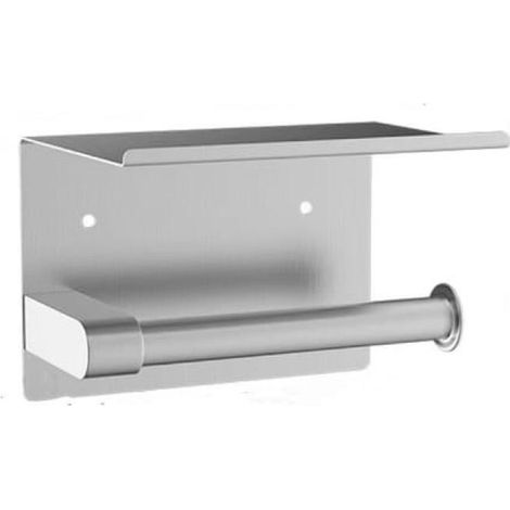 1 porte-papier toilette mural, porte-essuie-tout en acier inoxydable, 16 x 10,7 x 10,4 cm, argenté