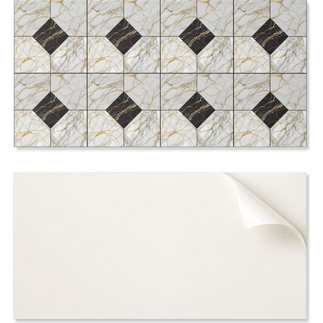 Revestimiento mural de vinilo est茅tico con estampado de m谩rmol elegante de 120x60 cm