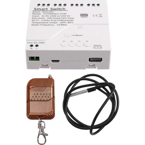Tuya WiFi intelligent interrupteur température capteur moniteur AC 85-250 V sans fil avec RF télécommande controller (1/5)