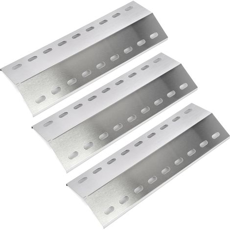 Plaque chauffante Universelle en Acier Inoxydable 41 x 14 cm pour Tepro Richfield, Allgrill modèle CBD-410BYB, Napoléons Rogue 2, Mayer Barbecue, Coobinox, Buffalo Grill, 3 pièces