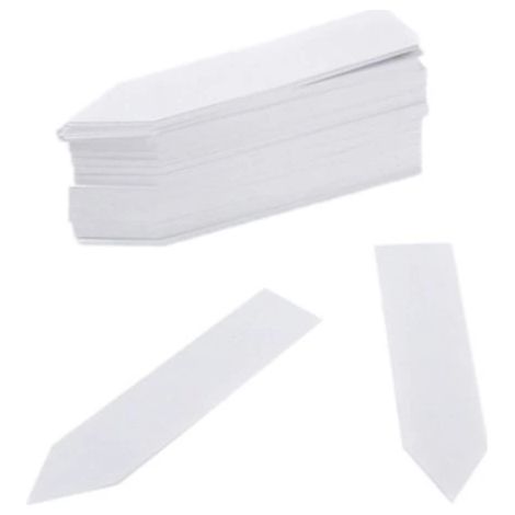 Étiquettes pour plantes/identification facile des plantes - 100 feuilles par paquet, blanches, 10 x 2 cm (1/4)