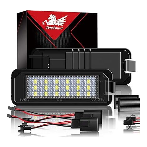 LED Éclairage plaque immatriculation ampoules 6000K blanc 18 SMD Feux arrière B6 B7 B8 CC 4 5 6 7 9N 6N (1/5)