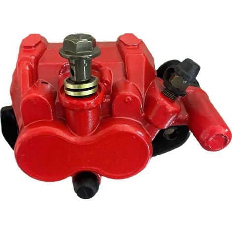 Ensemble étrier de frein à disque arrière rouge avec plaquettes de frein, compatible avec les pièces de mise à niveau pour VTT/karts quatre places de 50 à 250 cm3. (1/4)