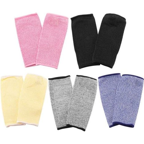 Lot de 5 paires de manchons anti-coupure et anti-brûlure, protège-avant-bras pour peau fragile, 21 cm, protection travail (1/5)