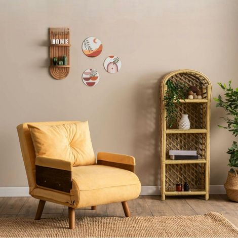 Fauteuil convertible jaune 1 place couchage 190 cm LOJA (1/5)