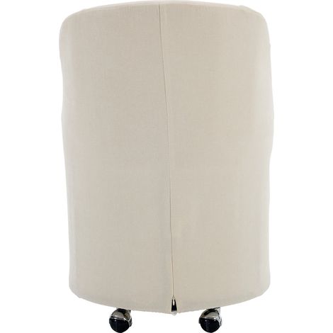Chaise rembourrée 058 avec roulettes universelles, chaise de salle à manger en tissu chenille, tabouret de cuisine moderne sans accoudoirs, fauteuil de coiffure pour salon avec housse amovible, lot de (1/5)