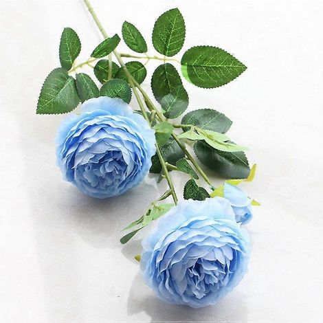 Bouquet de 3 pivoines artificielles pour la décoration de la maison, du jardin, du salon et des fêtes de mariage. Fleurs artificielles XYZbleu (1/5)