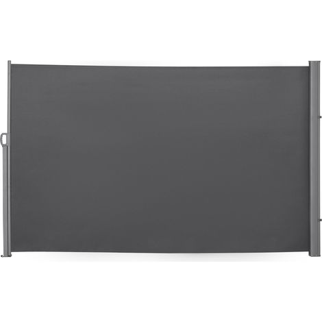 Frangivista da Giardino Estensibile 300x180A cm Poliestere Anti UV e Alluminio Grigio