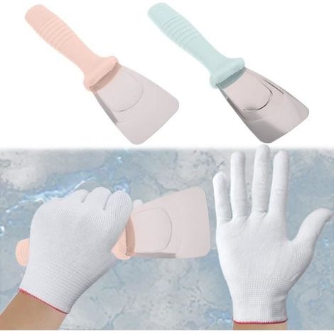 Grattoir à glace - Pelle de Cuisine - Acier Inoxydable - 19x4,5 cm - Multifonction - Gants inclus (1/4)