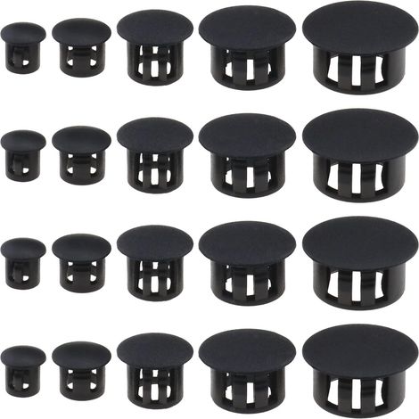 100pcs Bouchons de Trou en Plastique Remplacement de Type Affleurant pour Meubles Poteau de Clôture Insertion de Tuyau Embouts Accessoires pour Armoires Cadres de Fenêtre, Noir (1/5)