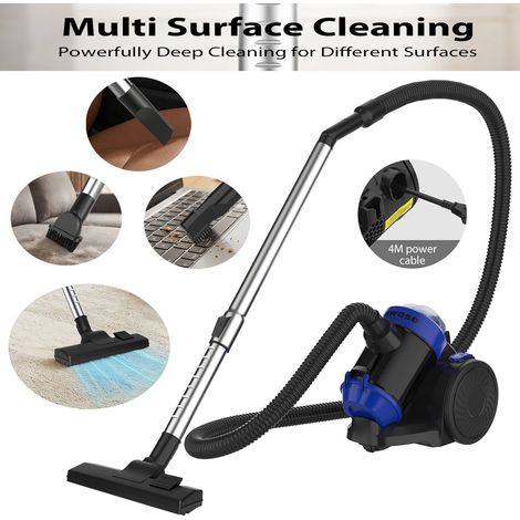 Aspirateur sans sac 3600 W Aspirateur cylindrique 1,5 L Tous types de sols Tapis Voiture