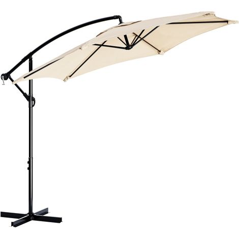 Tristar PA‑7906 – parasol déporté – 300 cm rond – beige – pied en croix housse (1/5)