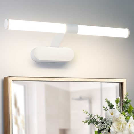 GBLY LED Spiegelleuchte Bad 40CM - Spiegellampe Badezimmer 6W Badleuchte Wand Wasserdicht IP44 Wandlampe Modern Neutralweiß 4000K Badlampe Weiß Wandleuchte für Keller Küche Badschrank