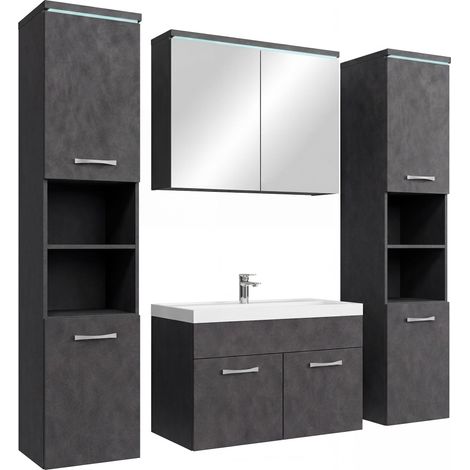 Badplaats Mueble de Baño Paso XL 80 x 40 cm – Gris Oscuro – Mueb