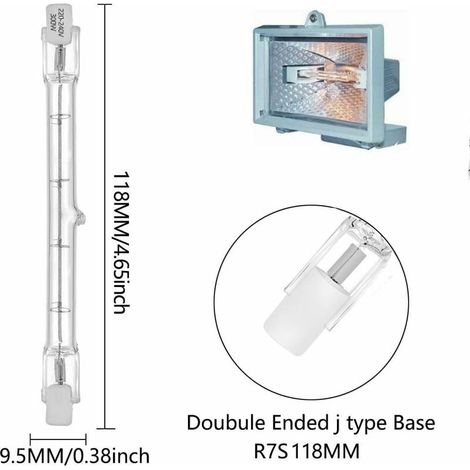 T3 300W R7S 230V Halogenröhre – 4650 Lumen Lichtstrom – 2000 Stunden Lebensdauer – 4er-Pack – Warmweiß 2800K (1/5)