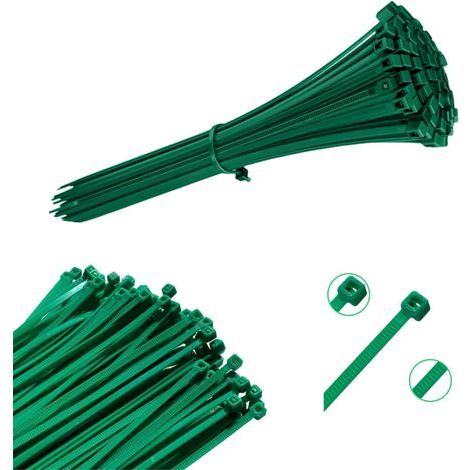 100 universelle grüne Kabelbinder – 3,6 x 200 mm – Kabelklemmen und -binder aus Kunststoff – Effiziente und robuste Lösung für das Kabelmanagement – Hochwertige grüne Kabelbinder (1/5)