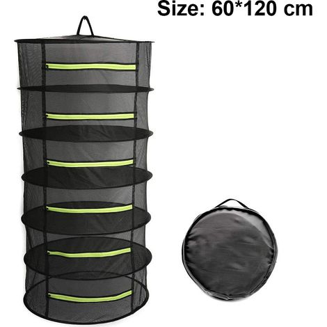 Rack De Séchage Pour Plantes - Filet Respirant À Fermeture Éclair Jaune - Design Vertical Pliable - Pour Herbes Fleurs Et Légumes - 5 Niveaux