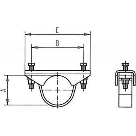 Al ko blocco di supporto per il bloccaggio del tubo del timone 70 mm